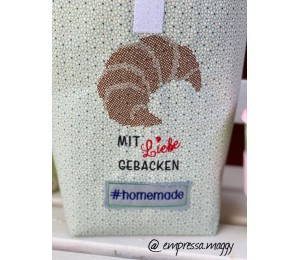 Stickdatei - Brot Liebe - Croissant Kreuzstich